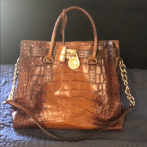 Hamilton Ew Crocodile Embossed Medium Satchel - Picture 2 of 6